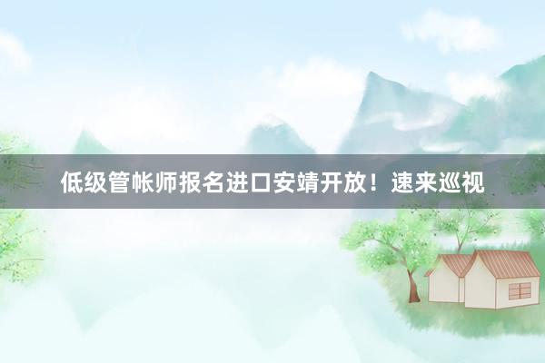 低级管帐师报名进口安靖开放！速来巡视