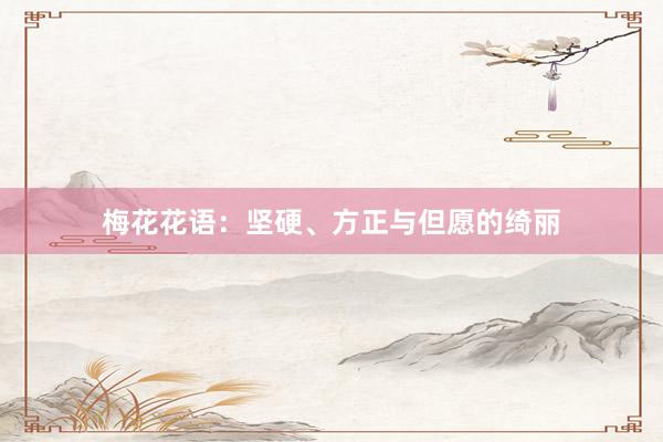 梅花花语：坚硬、方正与但愿的绮丽
